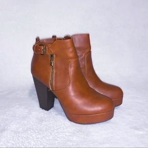 Material Girl Cognac Brown Boots Shoes